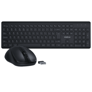 TECLADO E MOUSE SEM FIO OFFICE INTELBRAS ABNT2 107 TECLAS PRETO CSI 50 - 4294200