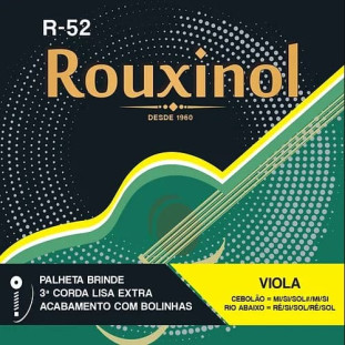 ENCORDOAMENTO PARA VIOLA BRASILEIRA AÇO ROUXINOL 10 CORDAS TRADICIONAL C/ BOLINHA - R52